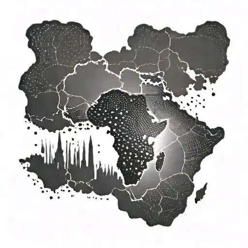 African continent silhouette with a football as the heart and soul of Africa tattoo design idea