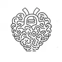 a heart and a brain united by the word "resilience" tattoo design idea