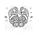 a heart and a brain united by the word "resilience" tattoo design idea