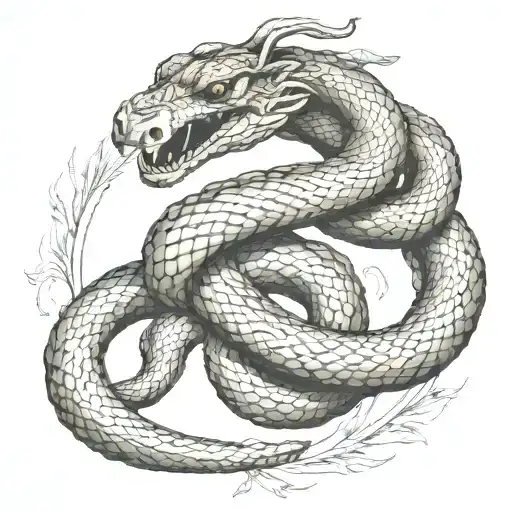 snake in its highest form like spiritually higher dimensional intelligence tattoo design idea