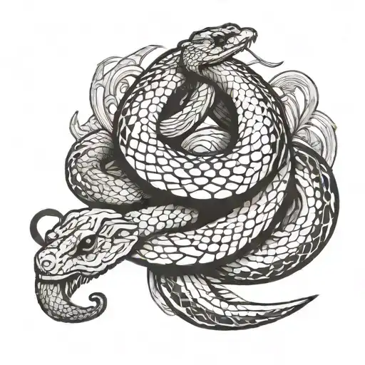 snake in its highest form like spiritually higher like Nagas  tattoo design idea