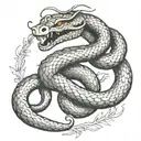 snake in its highest form like spiritually higher dimensional intelligence tattoo design idea