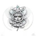 Salacia Goddess of Salt Water tattoo design idea