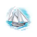 Sailboat name, Salacia, Goddess of Salt Water tattoo design idea