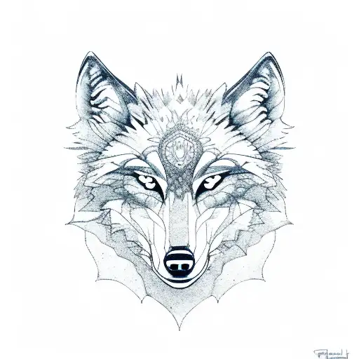 wolf heart tattoo design idea