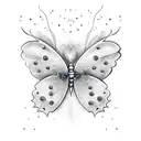 3 butterflies with glitter and little stars tattoo design idea