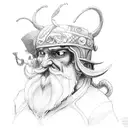 cuttlefish bard that's dnd inspired with a barbarian tattoo design idea