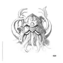 cuttlefish bard that's dnd inspired with a barbarian tattoo design idea