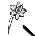 daffodil with a Crown tattoo design idea