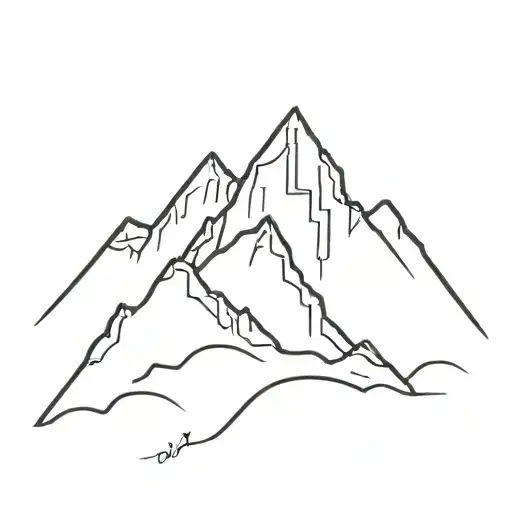 gear teeth as mountain peak tattoo design idea