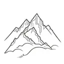 gear teeth as mountain peak tattoo design idea