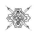 A minimalist tattoo of a mountain range with a cross incorporated into the design tattoo design idea