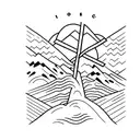 A minimalist tattoo of a mountain range with a cross incorporated into the design tattoo design idea