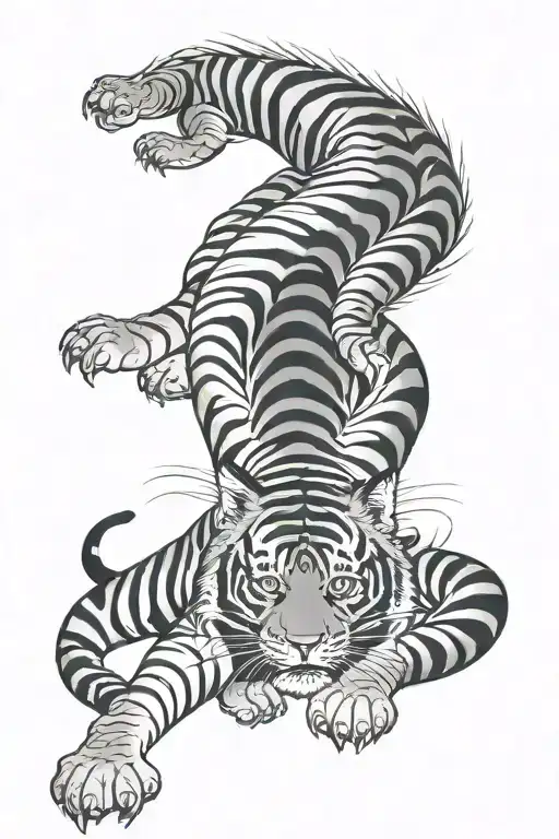 Traditional Tiger full body tattoo design idea