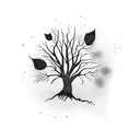 tree with falling leaves  tattoo design idea
