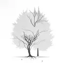 tree with falling leaves  tattoo design idea