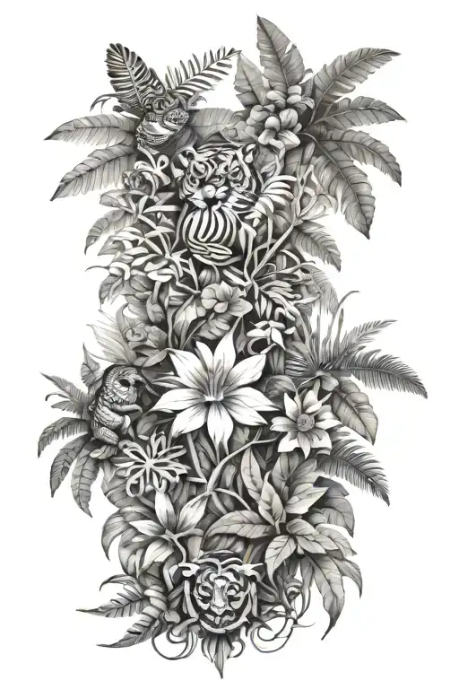 Amazon rainforest half sleeve tattoo design idea