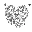 heart with 91 in it tattoo design idea