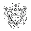 heart with 91 in it tattoo design idea