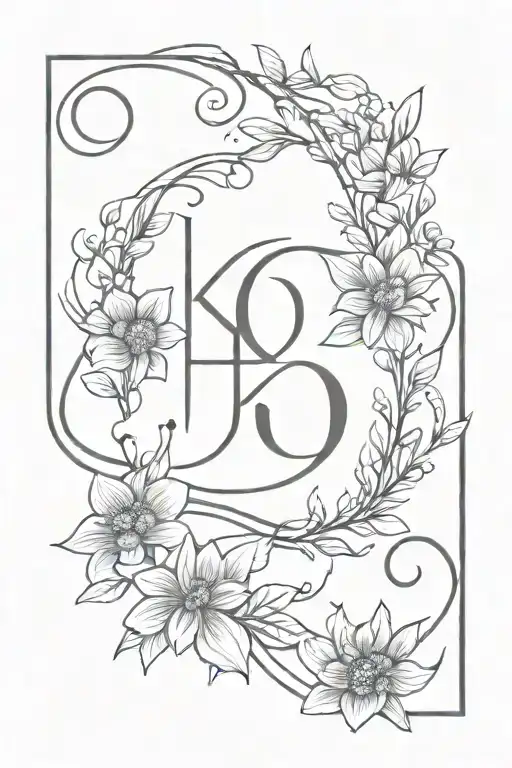 Initials KID 040224 tattoo design idea