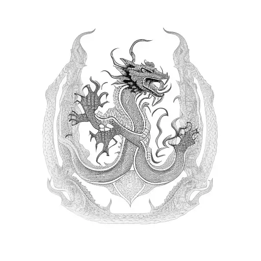 Khmer Naga Dragon tattoo design idea