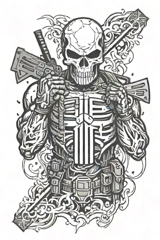 the punisher tattoo design idea