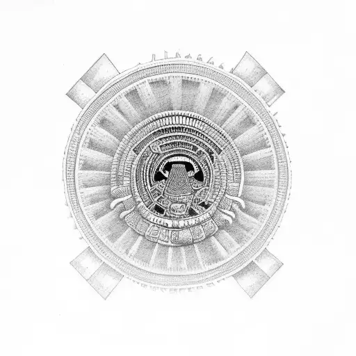  Mexican Aztec Gemini  tattoo design idea