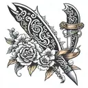 easy japanese dagger tattoo design idea