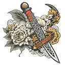 easy japanese dagger tattoo design idea