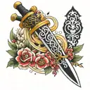 easy japanese dagger tattoo design idea