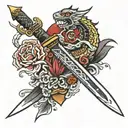 japanese dagger tattoo design idea