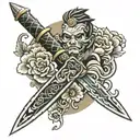 japanese dagger tattoo design idea