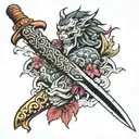 japanese dagger tattoo design idea