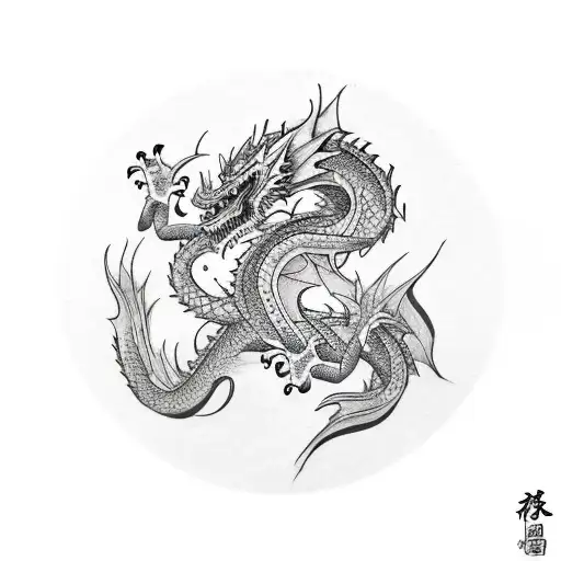 Undead Dragon tattoo design idea