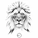clock lion jenson tattoo design idea