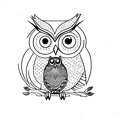 Owl with eyes tattoo design idea