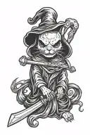 grim reaper bunny tattoo design idea
