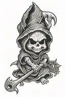 grim reaper bunny tattoo design idea