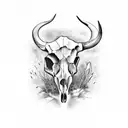 cow skull tattoo design idea