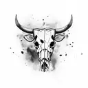 cow skull tattoo design idea