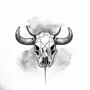cow skull tattoo design idea