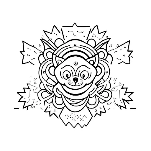 A minimalist tattoo of Maggie's favorite toy as a small symbol tattoo design idea