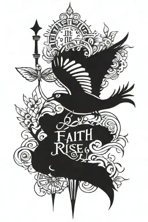 faith, rise up, new beginnings  tattoo design idea