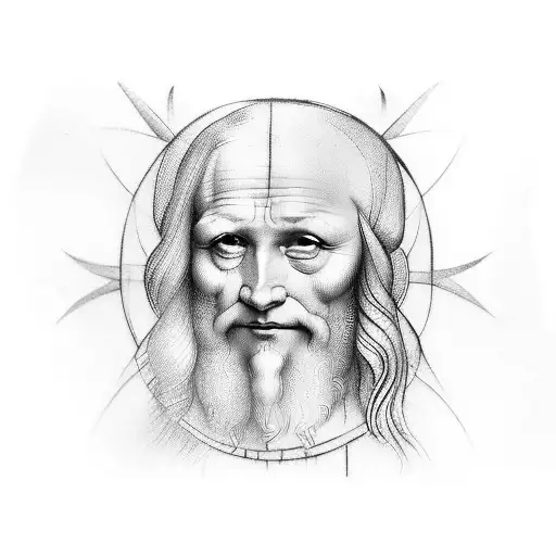 Leonardo da vinci and divine numbers tattoo design idea
