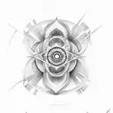 vitruvian and fibonacci and universe tattoo design idea