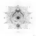 vitruvian and fibonacci and universe tattoo design idea