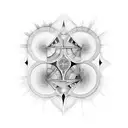 vitruvian and fibonacci and universe tattoo design idea