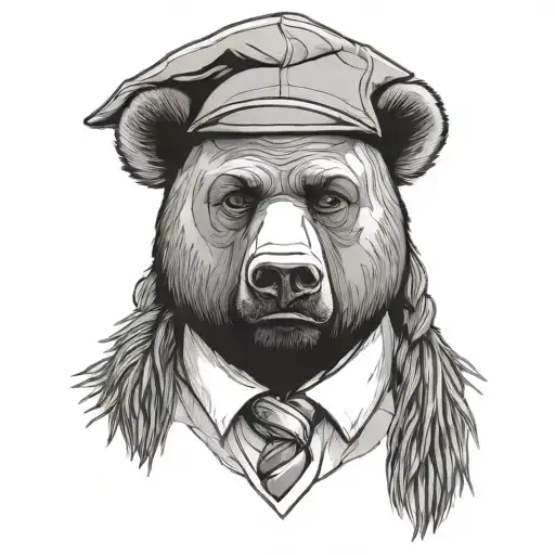 Kanye west graduation bear head tattoo design idea