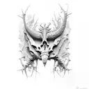 beksinski creature bones tattoo design idea