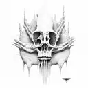 beksinski bones hand tattoo design idea